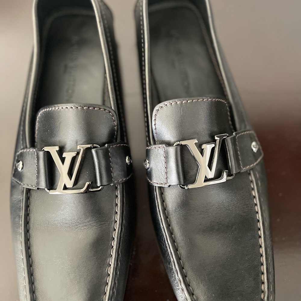 Louis Vuitton Black Leather Men's Loafers
